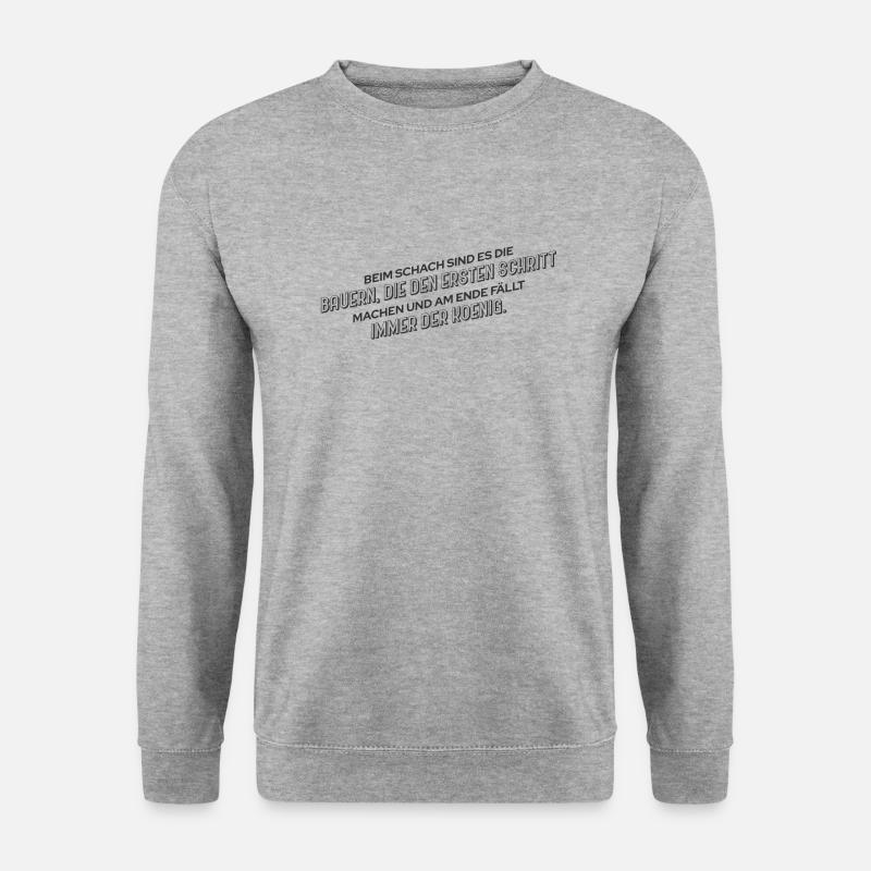 witziger landwirt bauern spruch - Unisex Pullover - Weißgrau meliert