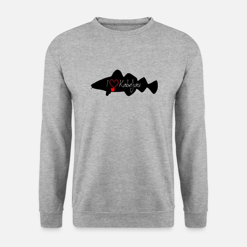 i Love cod noir - Sweat-shirt Unisexe - gris chiné
