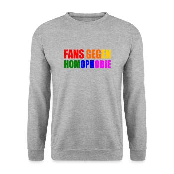 fans gegen homophobie - Unisex Pullover - Weißgrau meliert - Vorne - Alina (178cm) & Michal (187cm)