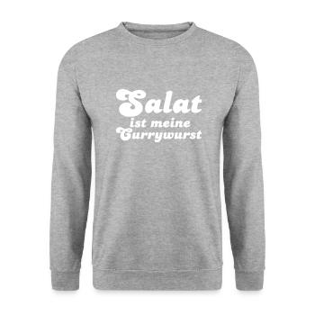 Salat ist meine Currywurst - Unisex Sweatshirt - salt & pepper - Front - Alina (178cm) & Michal (187cm)