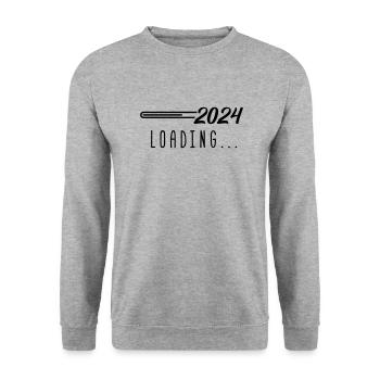 2024 loading - Unisex Pullover - Weißgrau meliert - Vorne - Alina (178cm) & Michal (187cm)