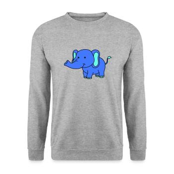 elefant - Unisex Pullover - Weißgrau meliert - Vorne - Alina (178cm) & Michal (187cm)