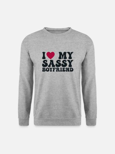 Jeg elsker min frække kæreste - Unisex sweater - hvidgrå meleret