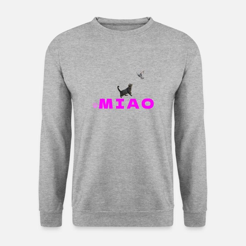 Miaulement Aérien - Unisex Pullover - Weißgrau meliert