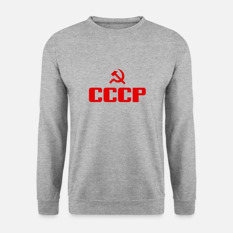 Soviet - Hammer und Sichel Sowjetunion - Kommunist - Unisex Pullover - Weißgrau meliert