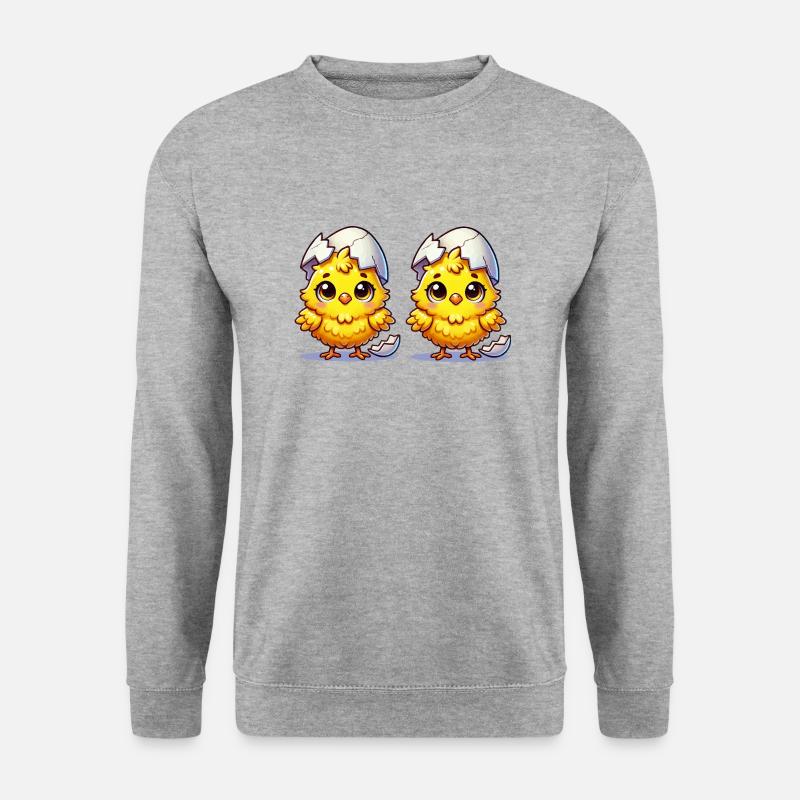 kuecken comic 2 - Unisex Pullover - Weißgrau meliert