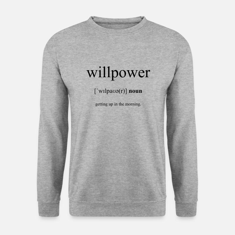 Willpower | Willenskraft Definition Dictionary - Unisex Pullover - Weißgrau meliert