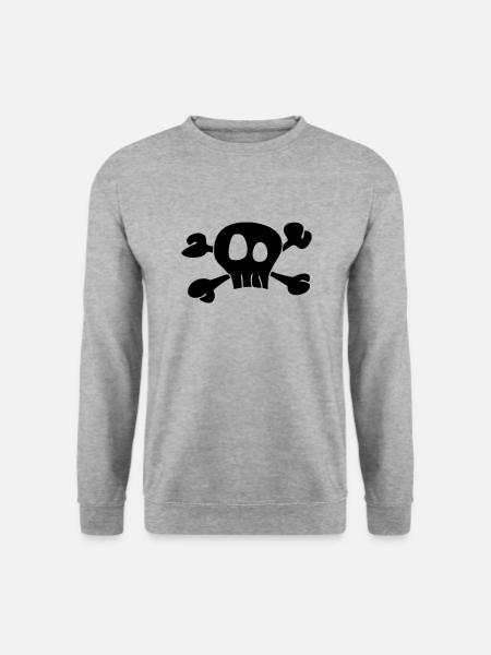 Skull - Unisex Pullover - Weißgrau meliert