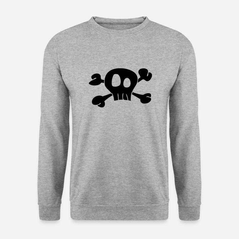 Skull - Unisex Pullover - Weißgrau meliert