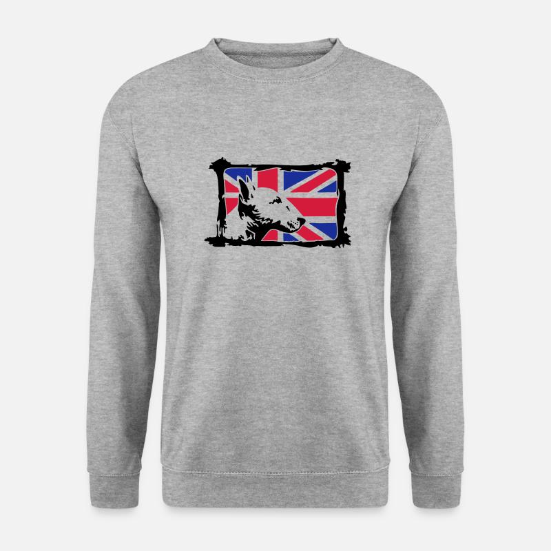 Bullterrier - Unisex Pullover - Weißgrau meliert