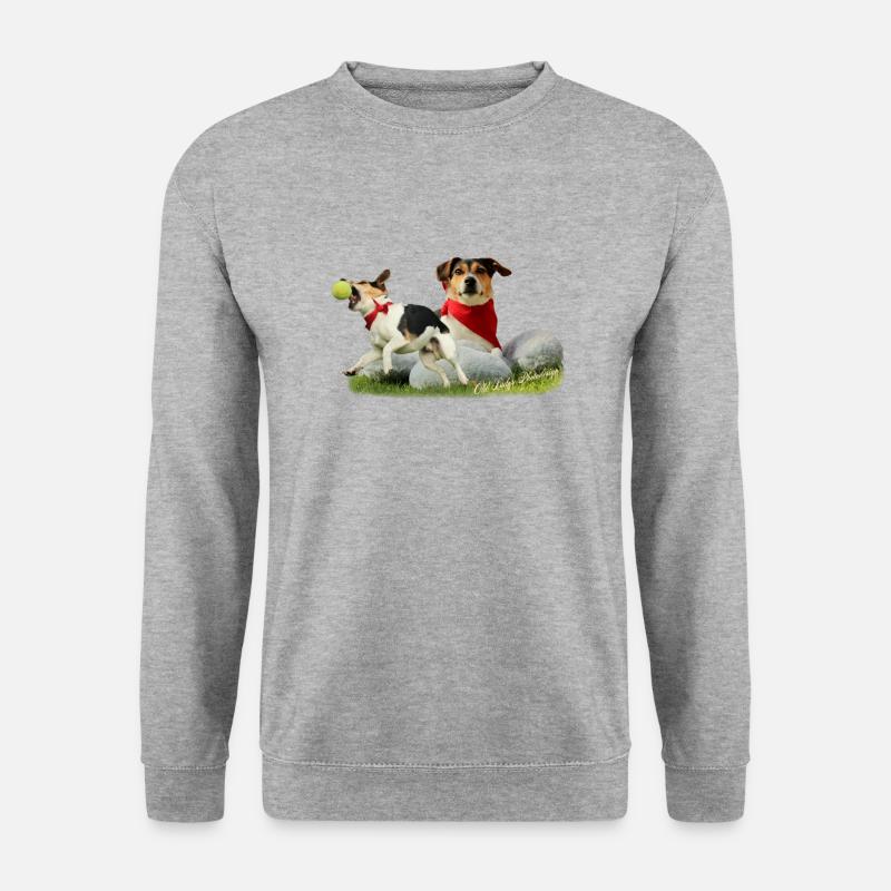 Jack Russel Terrier - Unisex Pullover - Weißgrau meliert