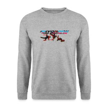 skydiving - pure adrenaline - Unisex Pullover - Weißgrau meliert - Vorne - Alina (178cm) & Michal (187cm)