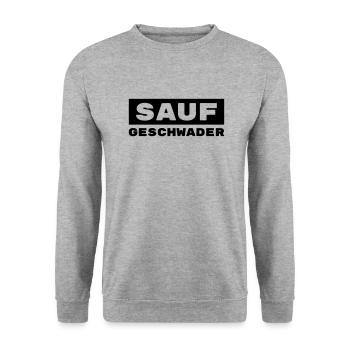 Saufgeschwader / Trinkshirt / Gruppenshirt - Unisex Pullover - Weißgrau meliert - Vorne - Alina (178cm) & Michal (187cm)