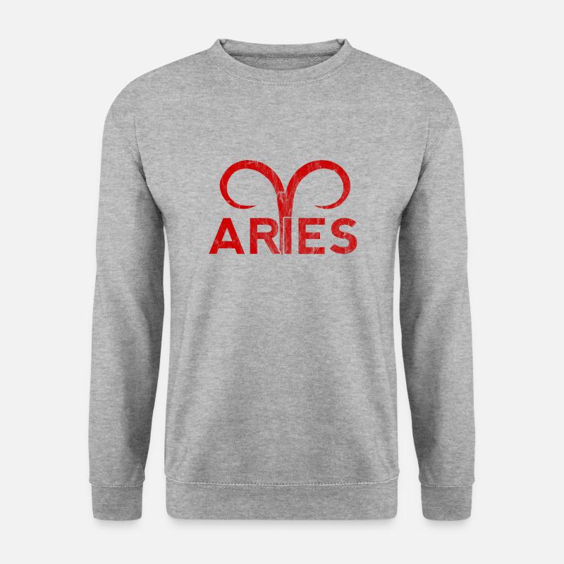 Sternzeichen Widder / Zodiac Aries - Unisex Pullover - Weißgrau meliert