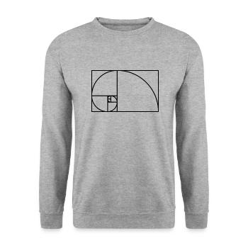 Fibonacci Spirale Mathematik Geschenk Idee Nerd - Unisex Pullover - Weißgrau meliert - Vorne - Alina (178cm) & Michal (187cm)