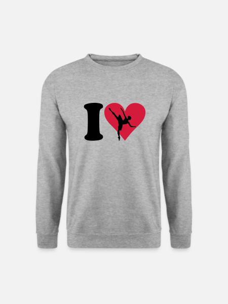 I love Ballett - Unisex Pullover - Weißgrau meliert
