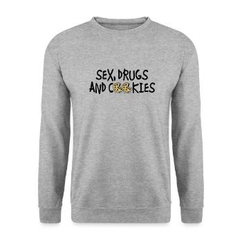 sex_drugs_and_cookies - Sweat-shirt Unisexe - gris chiné - Devant - Alina (178cm) & Michal (187cm)