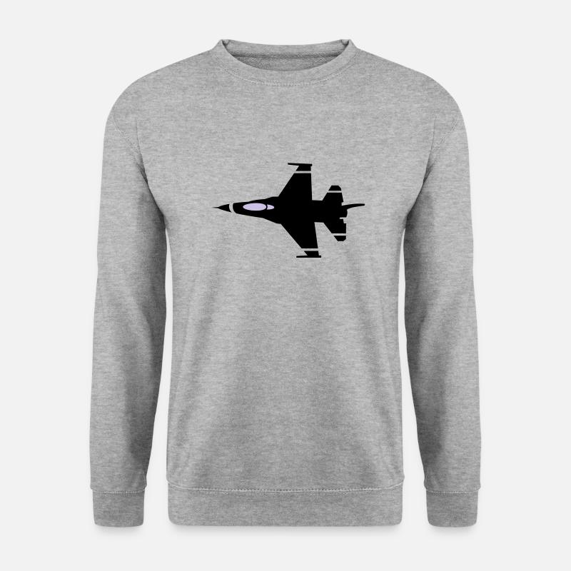 kampfjet - Unisex Pullover - Weißgrau meliert