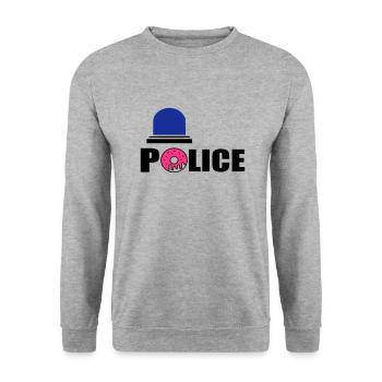 police d - Unisex Sweatshirt - salt & pepper - Front - Alina (178cm) & Michal (187cm)