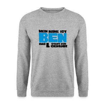 ben - Unisex Sweatshirt - salt & pepper - Front - Alina (178cm) & Michal (187cm)