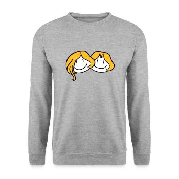 sisters head face girlfriend 2 friends team ge - Unisex Sweatshirt - salt & pepper - Front - Alina (178cm) & Michal (187cm)