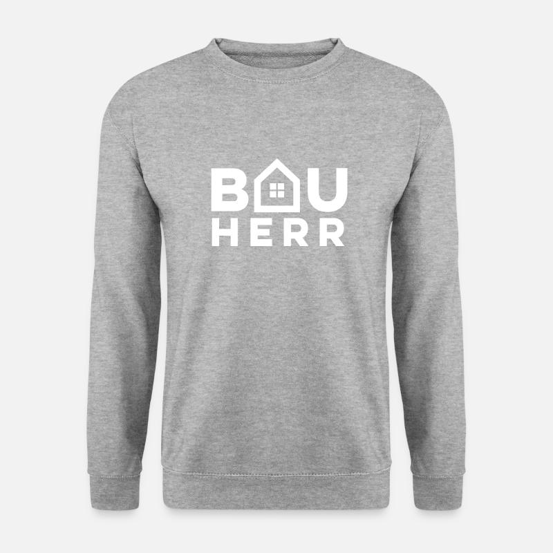 Bau Herr, Bauherr, Bauleiter - Unisex Pullover - Weißgrau meliert