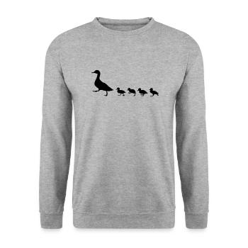 duck family, duck and ducklings - Unisex Sweatshirt - salt & pepper - Front - Alina (178cm) & Michal (187cm)
