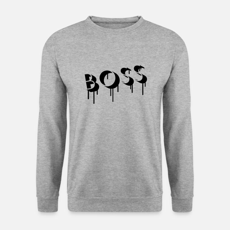 Boss Graffiti - Unisex Pullover - Weißgrau meliert