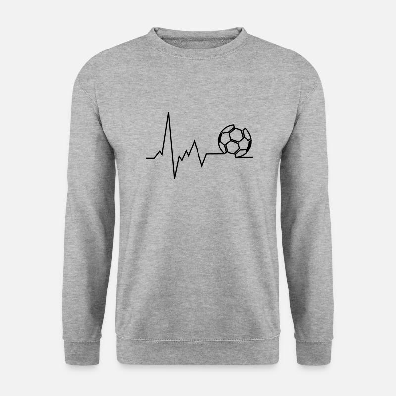 herzschlag fussball - Unisex Pullover - Weißgrau meliert