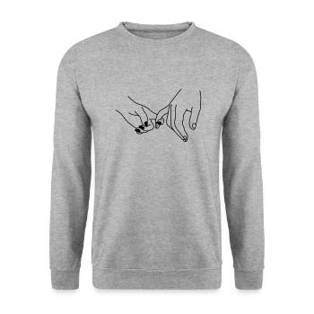 hands man and woman ud421 - Unisex Sweatshirt - salt & pepper - Front - Alina (178cm) & Michal (187cm)