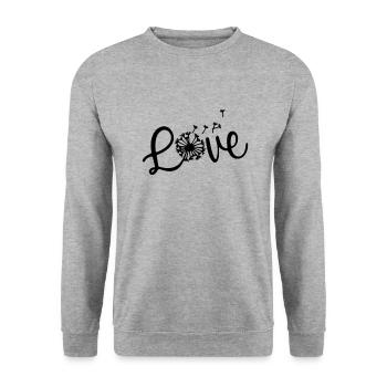 Liebe Löwenzahn - Unisex Pullover - Weißgrau meliert - Vorne - Alina (178cm) & Michal (187cm)