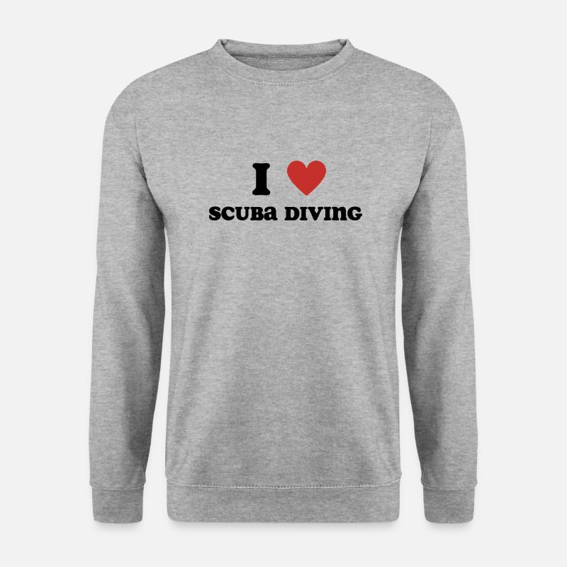 Ich liebe Tauchen - Unisex Pullover - Weißgrau meliert