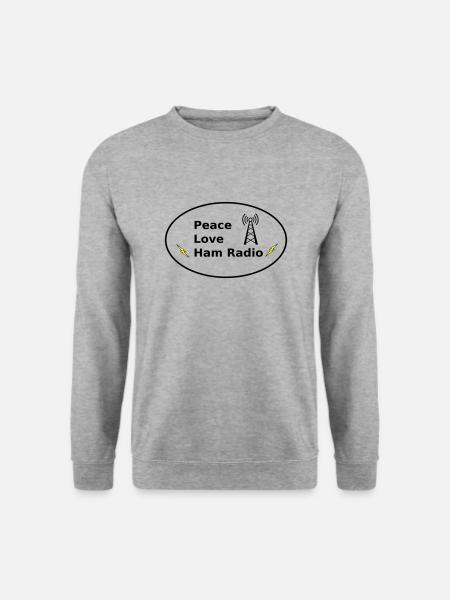 Frieden Liebe Amateurfunkturm - Unisex Pullover - Weißgrau meliert