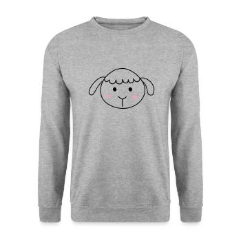 Mouton mignon - Sweat-shirt Unisexe - gris chiné - Devant - Alina (178cm) & Michal (187cm)