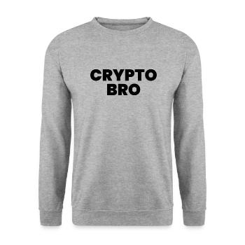 Crypto Bro - Unisex Sweatshirt - salt & pepper - Front - Alina (178cm) & Michal (187cm)