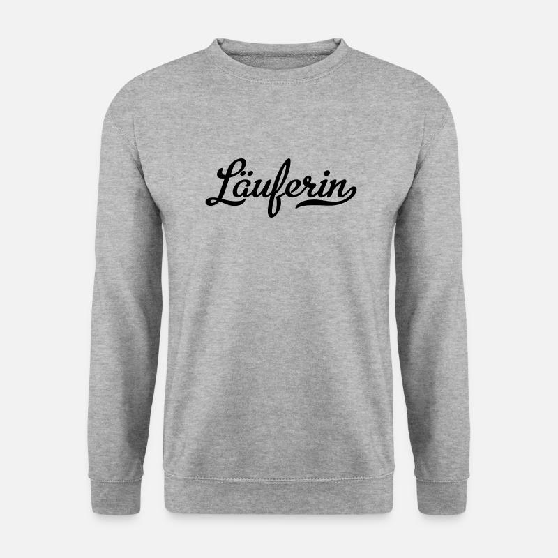 Läuferin - Unisex Pullover - Weißgrau meliert