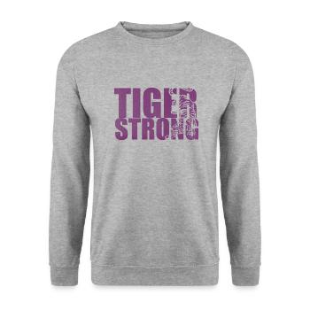 Tiger Strong - Unisex Sweatshirt - salt & pepper - Front - Alina (178cm) & Michal (187cm)