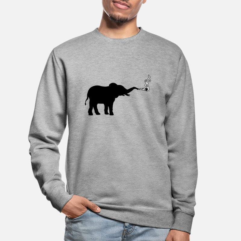 Fumer l’herbe à joint d’éléphant Sweat-shirt Unisexe