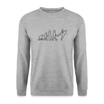 Handball Club de handball Joueur de handball Joueur de handball - Sweat-shirt Unisexe - gris chiné - Devant - Alina (178cm) & Michal (187cm)