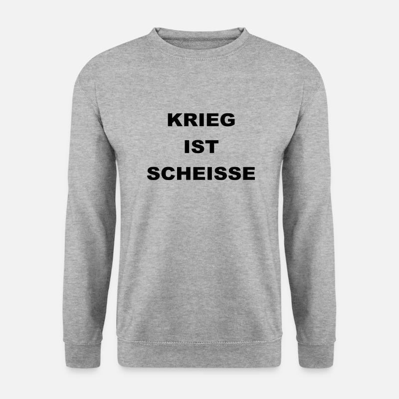 KRIEG IST SCHEISSE - Unisex Pullover - Weißgrau meliert