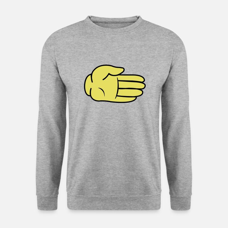 Hand Comic - Unisex Pullover - Weißgrau meliert