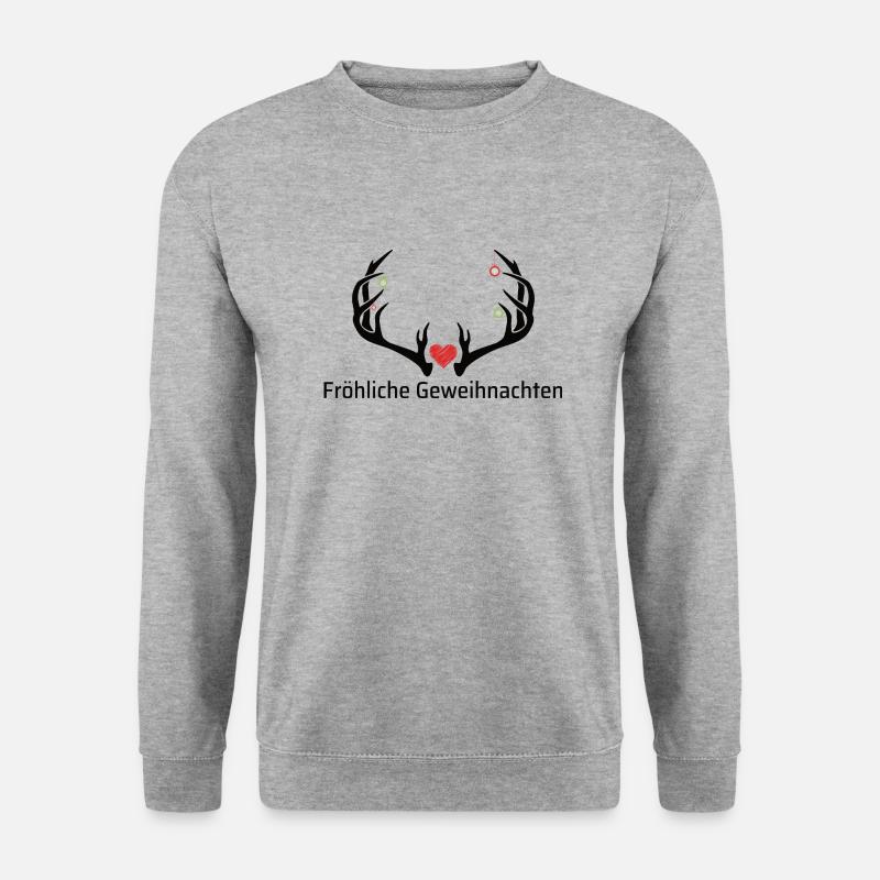 Geweihnachten - Unisex Pullover - Weißgrau meliert