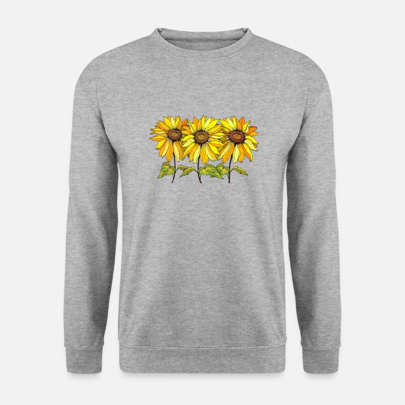 Blumen - Unisex Pullover - Weißgrau meliert