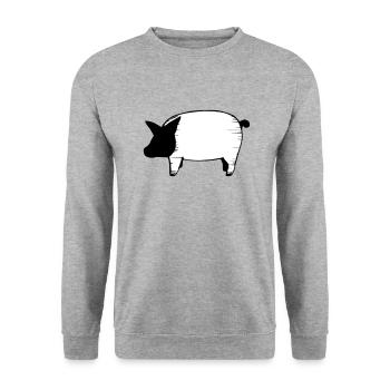 Pig Pigs Pigs Animal Animals Vector 7 - Unisex Sweatshirt - salt & pepper - Front - Alina (178cm) & Michal (187cm)