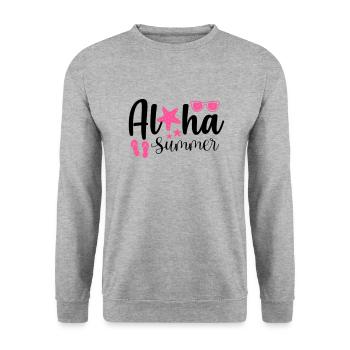 Aloha Summer - Unisex Sweatshirt - salt & pepper - Front - Alina (178cm) & Michal (187cm)