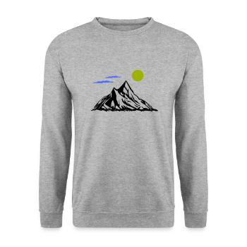 Berge - Unisex Pullover - Weißgrau meliert - Vorne - Alina (178cm) & Michal (187cm)