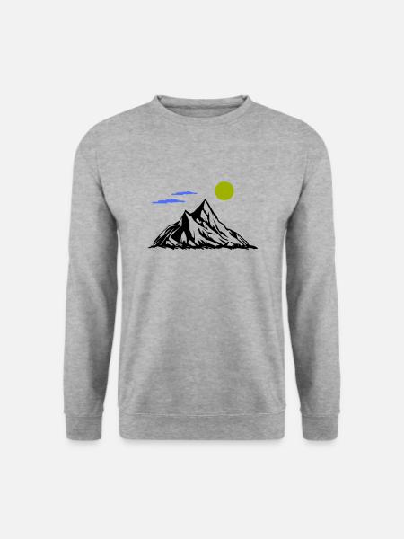 Berge - Unisex Pullover - Weißgrau meliert