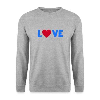 Amour - Sweat-shirt Unisexe - gris chiné - Devant - Alina (178cm) & Michal (187cm)