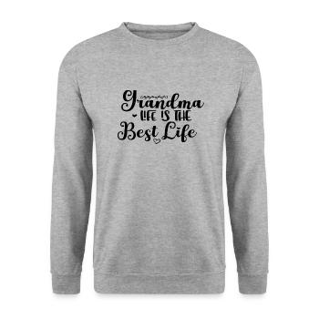 Grandma Life Is The Best Life - Unisex Sweatshirt - salt & pepper - Front - Alina (178cm) & Michal (187cm)