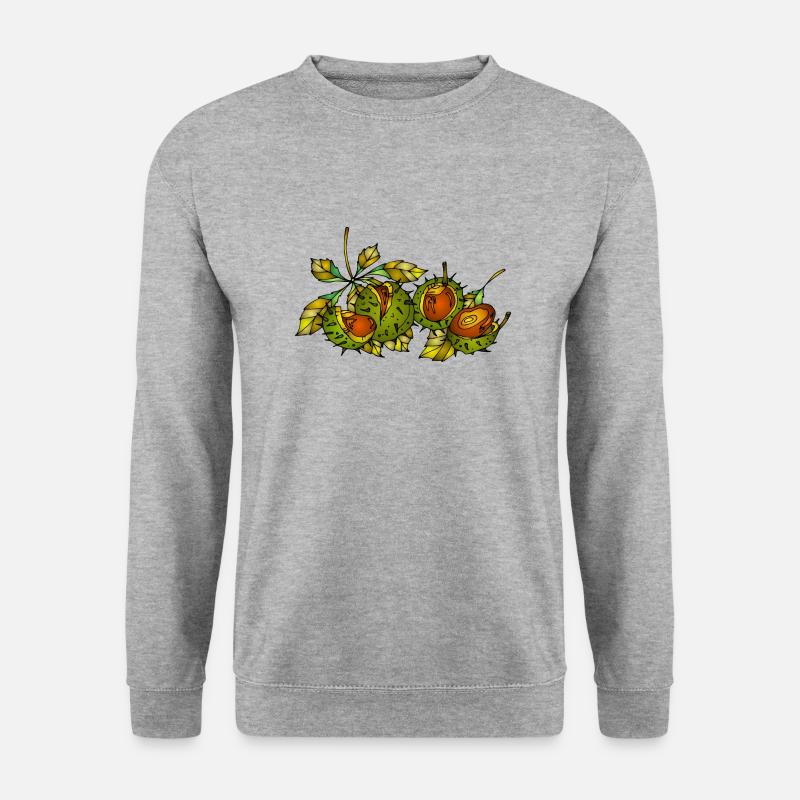Kastanien - Unisex Pullover - Weißgrau meliert